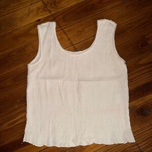 Y2K Vintage Cotton Cream Textured Tank Top